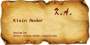 Klein Andor névjegykártya