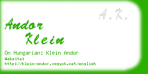 andor klein business card